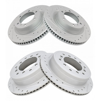 TRQ® - Performance Cross Drilled and Slotted Front and Rear Disc Brake Rotors
