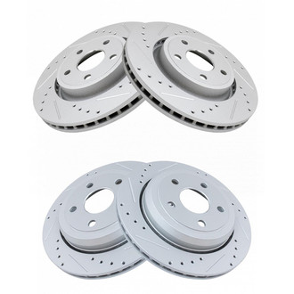 TRQ® - Performance Cross Drilled and Slotted Disc Brake Rotors