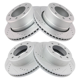 TRQ® - Performance Cross Drilled and Slotted Front and Rear Disc Brake Rotors