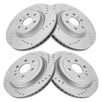 TRQ® - Performance Cross Drilled and Slotted Disc Brake Rotors