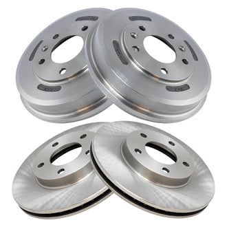 TRQ® - Plain Front and Rear Disc Brake Rotors