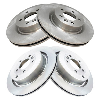 TRQ® - Plain Front and Rear Disc Brake Rotors