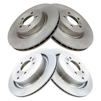 TRQ® - Plain Front and Rear Disc Brake Rotors
