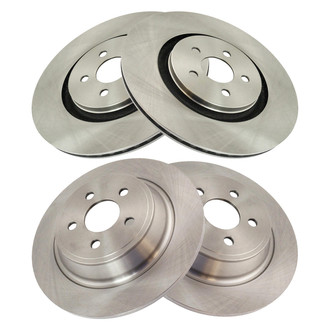 TRQ® - Plain Front and Rear Disc Brake Rotors