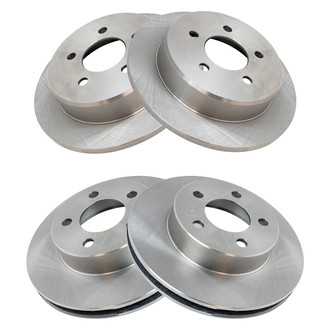 TRQ® - Plain Vented Front and Rear Disc Brake Rotors