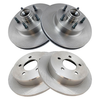 TRQ® - Plain Front and Rear Disc Brake Rotors