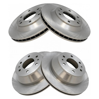 TRQ® - Plain Vented Front and Rear Disc Brake Rotors