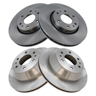 TRQ® - Plain Front and Rear Disc Brake Rotors