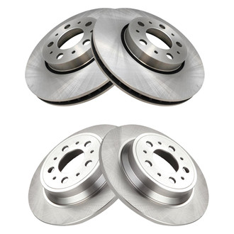TRQ® - Plain Front and Rear Disc Brake Rotors
