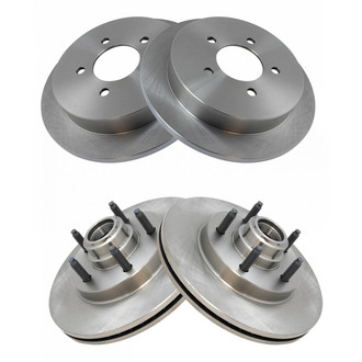 TRQ® - Plain Vented Front and Rear Disc Brake Rotors