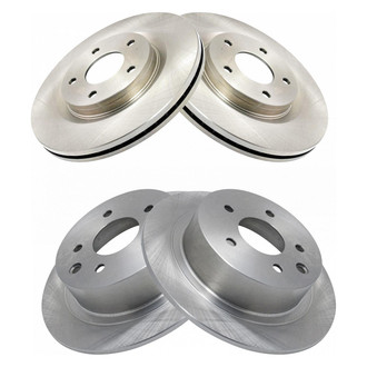 TRQ® - Plain Vented Front and Rear Disc Brake Rotors