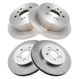 TRQ® - Plain Front and Rear Disc Brake Rotors