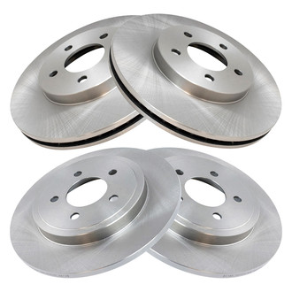 TRQ® - Plain Front and Rear Disc Brake Rotors