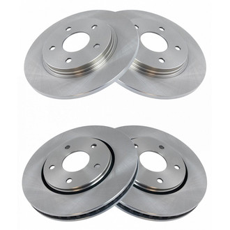 TRQ® - Plain Vented Front and Rear Disc Brake Rotors