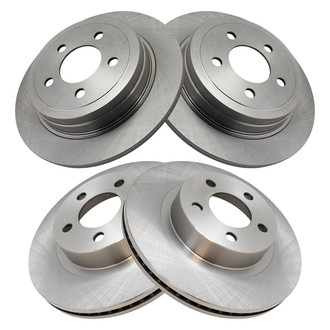 TRQ® - Plain Front and Rear Disc Brake Rotors