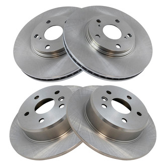 TRQ® - Plain Front and Rear Disc Brake Rotors
