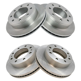 TRQ® - Plain Front and Rear Disc Brake Rotors