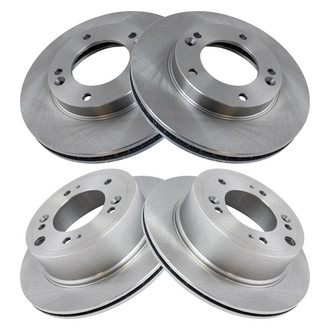 TRQ® - Plain Front and Rear Disc Brake Rotors