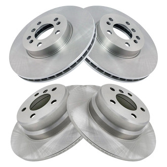 TRQ® - Plain Front and Rear Disc Brake Rotors