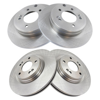 TRQ® - Plain Front and Rear Disc Brake Rotors