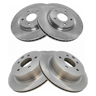 TRQ® - Plain Vented Front and Rear Disc Brake Rotors