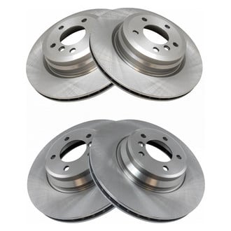 TRQ® - Plain Front and Rear Disc Brake Rotors