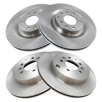 TRQ® - Plain Front and Rear Disc Brake Rotors