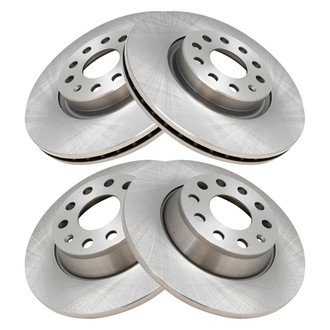 TRQ® - Plain Front and Rear Disc Brake Rotors
