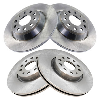 TRQ® - Plain Front and Rear Disc Brake Rotors