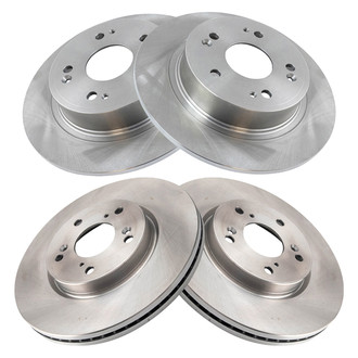TRQ® - Plain Front and Rear Disc Brake Rotors