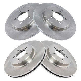 TRQ® - Plain Front and Rear Disc Brake Rotors