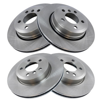 TRQ® - Plain Front and Rear Disc Brake Rotors