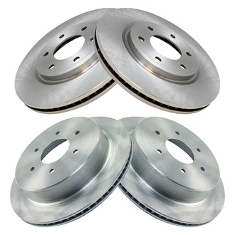 TRQ® - Plain Front and Rear Disc Brake Rotors