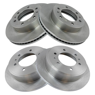 TRQ® - Plain Front and Rear Disc Brake Rotors