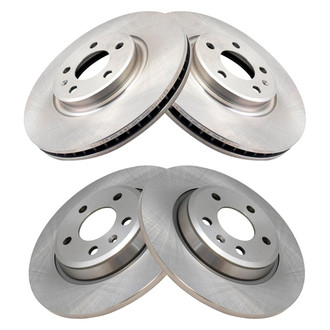 TRQ® - Plain Front and Rear Disc Brake Rotors