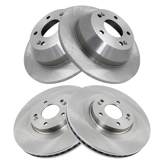 TRQ® - Plain Front and Rear Disc Brake Rotors