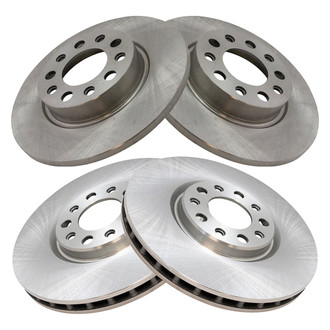 TRQ® - Plain Front and Rear Disc Brake Rotors