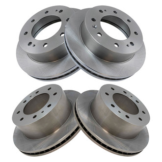 TRQ® - Plain Front and Rear Disc Brake Rotors