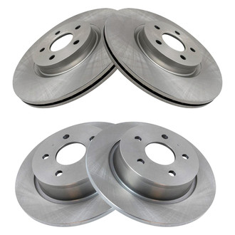 TRQ® - Plain Front and Rear Disc Brake Rotors