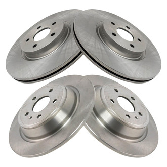 TRQ® - Plain Front and Rear Disc Brake Rotors