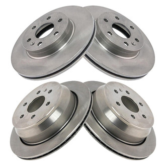 TRQ® - Plain Front and Rear Disc Brake Rotors