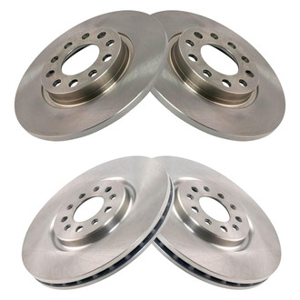 TRQ® - Plain Front and Rear Disc Brake Rotors