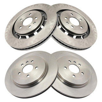 TRQ® - Plain Front and Rear Disc Brake Rotors