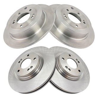 TRQ® - Plain Front and Rear Disc Brake Rotors