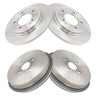 TRQ® - Plain Front and Rear Disc Brake Rotors