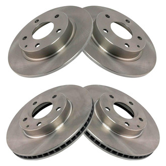 TRQ® - Plain Front and Rear Disc Brake Rotors