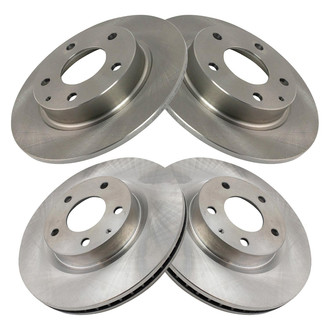 TRQ® - Plain Front and Rear Disc Brake Rotors