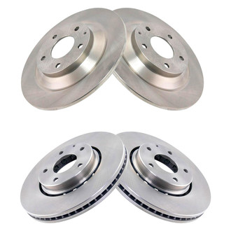 TRQ® - Plain Front and Rear Disc Brake Rotors