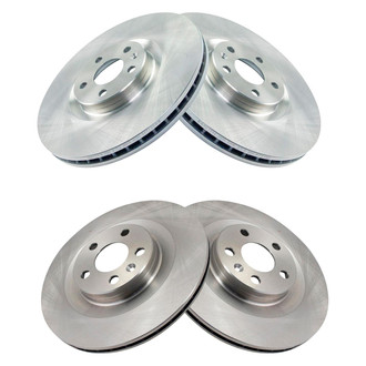 TRQ® - Plain Front and Rear Disc Brake Rotors