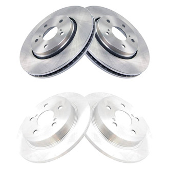 TRQ® - Plain Front and Rear Disc Brake Rotors